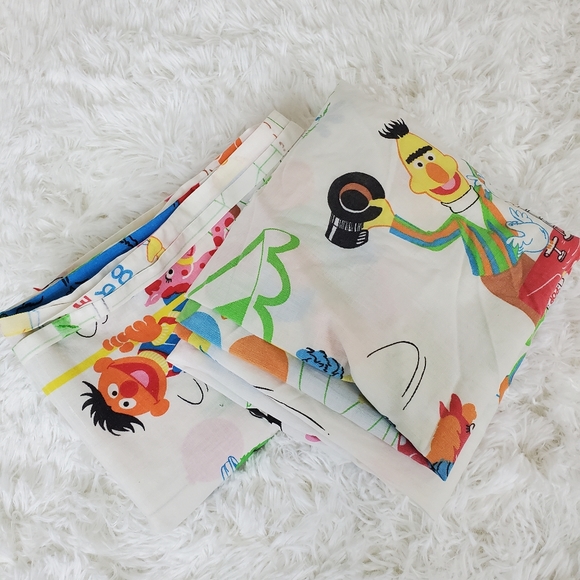 jcpenney Bedding Sesame Street Circus Twin Fitted Sheet And Flat